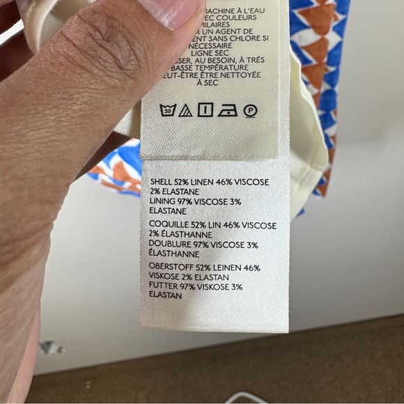 Maeve by Anthropologie Geometric Print Linen Blend Swim Dress Size 12 - Picture 10 of 14